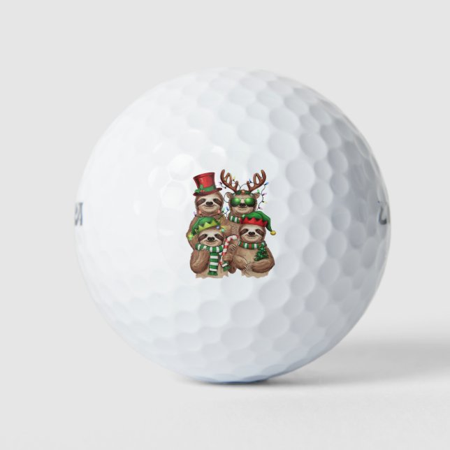 Sloth Christmas Merry Slothmas Sloth Lover Gift Golf Balls (Front)