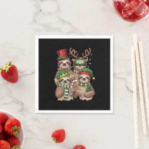 Sloth Christmas Merry Slothmas Sloth Lover Gift Napkin