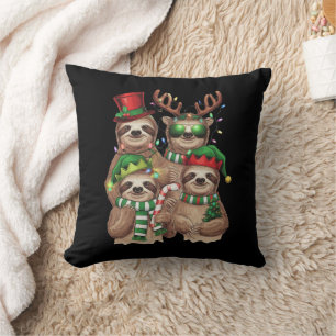 Sloth Christmas Merry Slothmas Sloth Lover Gift Throw Pillow