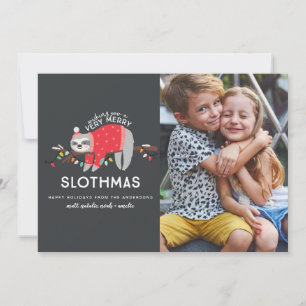 Sloth Christmas photo Holiday Card