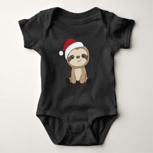 Sloth Christmas Snow Winter Animals Sloths Baby Bo Bodysuit