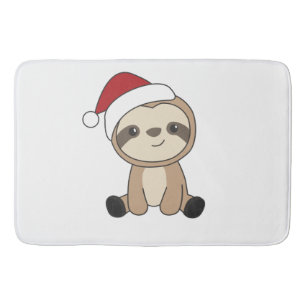 Sloth Christmas Snow Winter Animals Sloths Bath Ma Mat