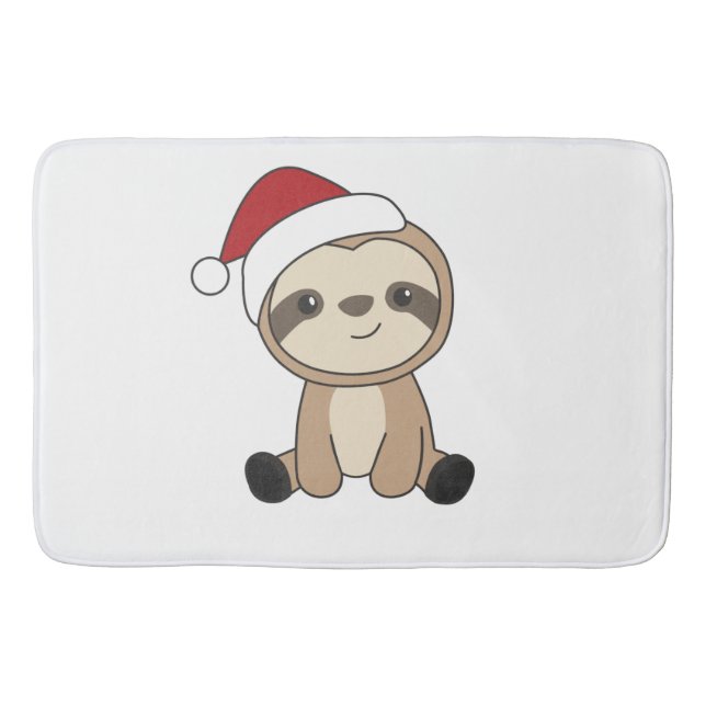 Sloth Christmas Snow Winter Animals Sloths Bath Ma Mat (Front)