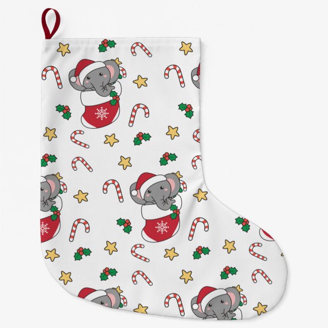 Sloth Christmas Snow Winter Animals Sloths Classic Large Christmas Stocking (Front)