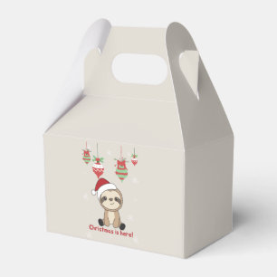 Sloth Christmas Snow Winter Animals Sloths Favour Favor Box