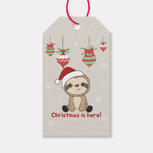 Sloth Christmas Snow Winter Animals Sloths Gift Ta Tags