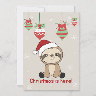 Sloth Christmas Snow Winter Animals Sloths Holiday