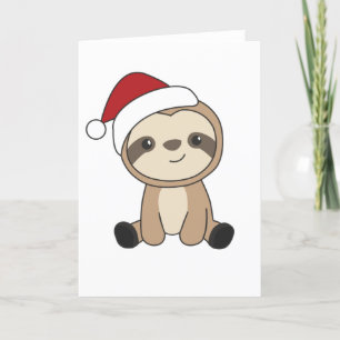 Sloth Christmas Snow Winter Animals Sloths Holiday Card