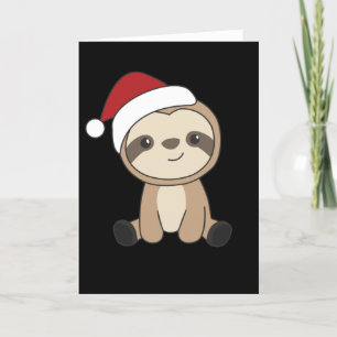 Sloth Christmas Snow Winter Animals Sloths Holiday Card
