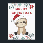 Sloth Christmas Snow Winter Animals Sloths Holiday Postcard<br><div class="desc">The sloth for Christmas with fairy lights. Funny animals with gifts and snow for the holidays. Also funny for christmas in July. Sloths are cute animals and perfect for Christmas.</div>