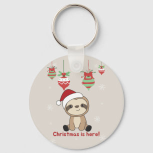 Sloth Christmas Snow Winter Animals Sloths Keychai Keychain