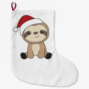 Sloth Christmas Snow Winter Animals Sloths Large Christmas Stocking
