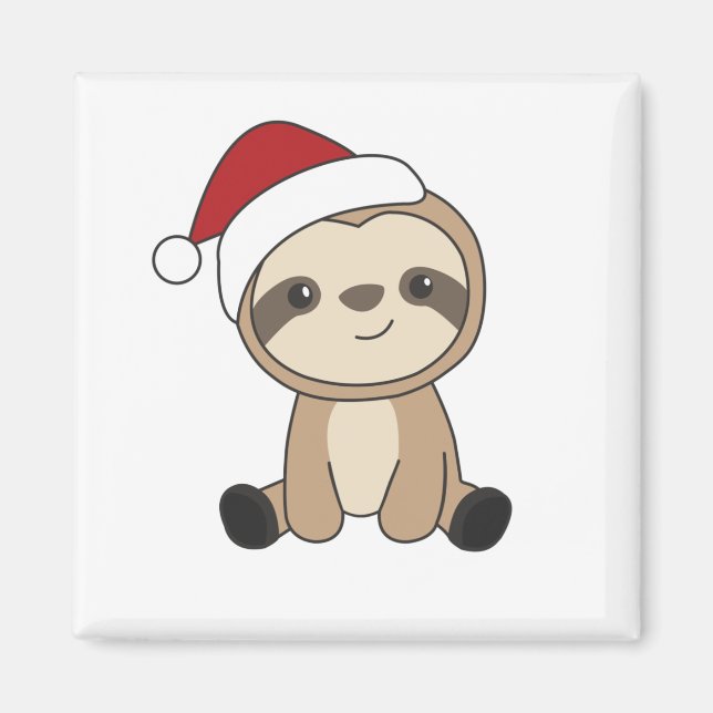 Sloth Christmas Snow Winter Animals Sloths Magnet (Front)