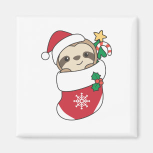 Sloth Christmas Snow Winter Animals Sloths Magnet