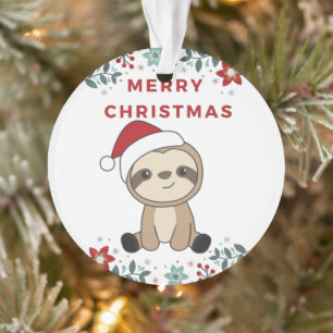 Sloth Christmas Snow Winter Animals Sloths Ornamen Ornament