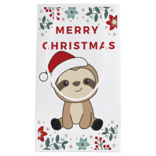 Sloth Christmas Snow Winter Animals Sloths Small G Gift Bag