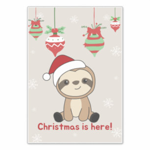 Sloth Christmas Snow Winter Animals Sloths Sticker