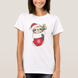 Sloth Christmas Snow Winter Animals Sloths T-Shirt