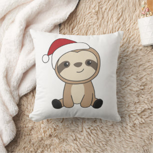 Sloth Christmas Snow Winter Animals Sloths Throw P Pillow