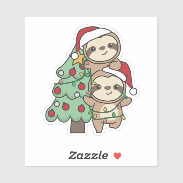  Sloth Christmas Tree Christmas Animals Sloths (Sheet)