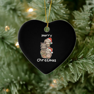Sloth Christmas Tree Christmas Animals Sloths Ceramic Ornament