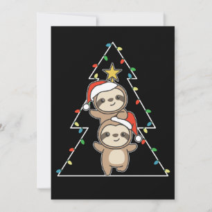  Sloth Christmas Tree Christmas Animals Sloths Holiday Card