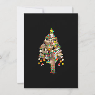 Sloth Christmas Tree Lights Xmas Lover Merry Sloth Invitation