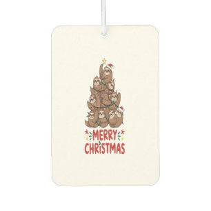 Sloth Christmas Tree Merry Holiday Air Freshener
