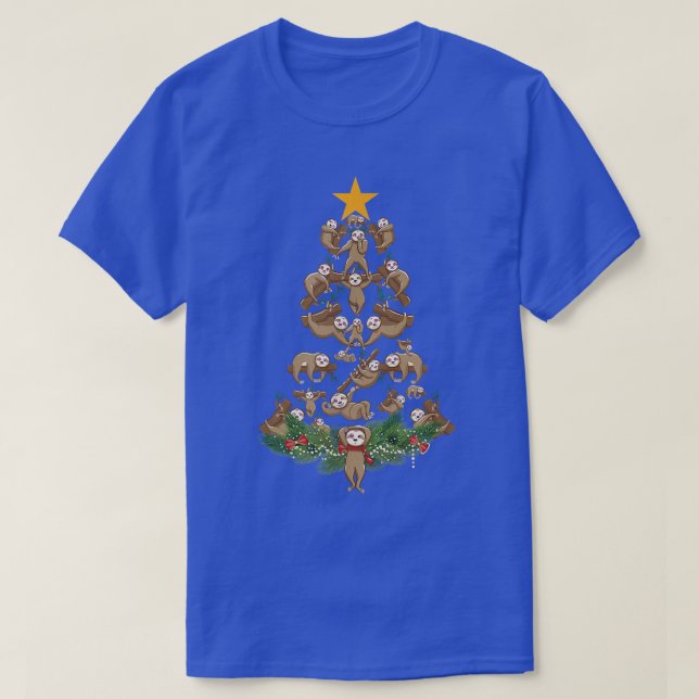 Sloth Christmas Tree Xmas Lover  T-Shirt (Design Front)