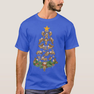 Sloth Christmas Tree Xmas Lover  T-Shirt
