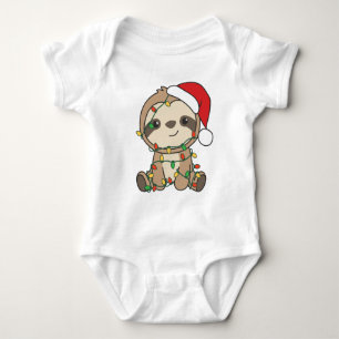 Sloth Christmas Winter Animals Sloths Baby Bodysuit