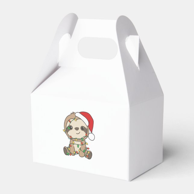 Sloth Christmas Winter Animals Sloths Favor Box (Front Side)