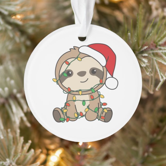 Sloth Christmas Winter Animals Sloths Ornament (Tree)