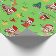 Sloth Christmas Wrapping Paper