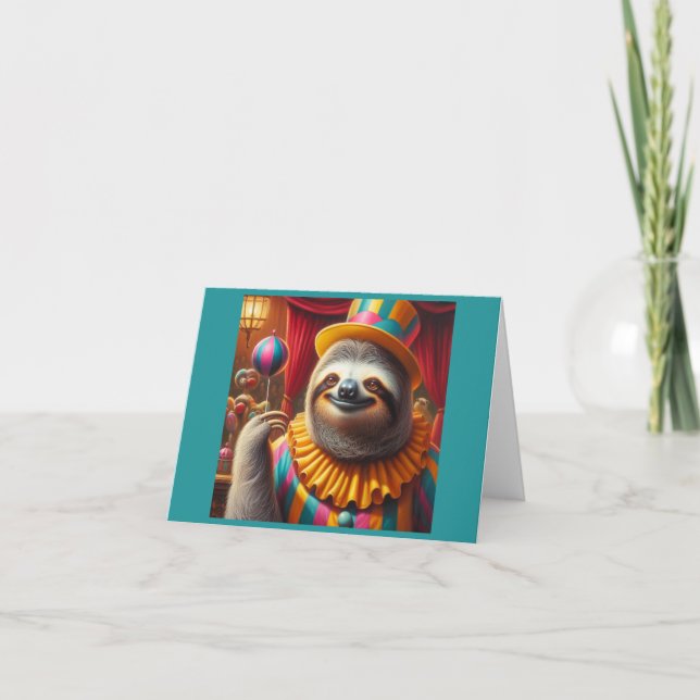 Sloth Clown Card (Front)