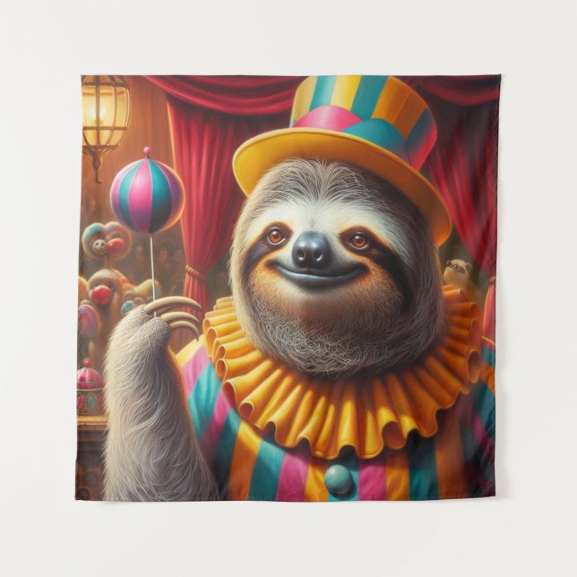 Sloth Clown Tapestry (Front)