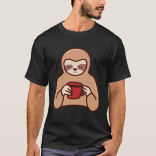 Sloth Coffee Ironic Office Monday Work Tired T-Shirt