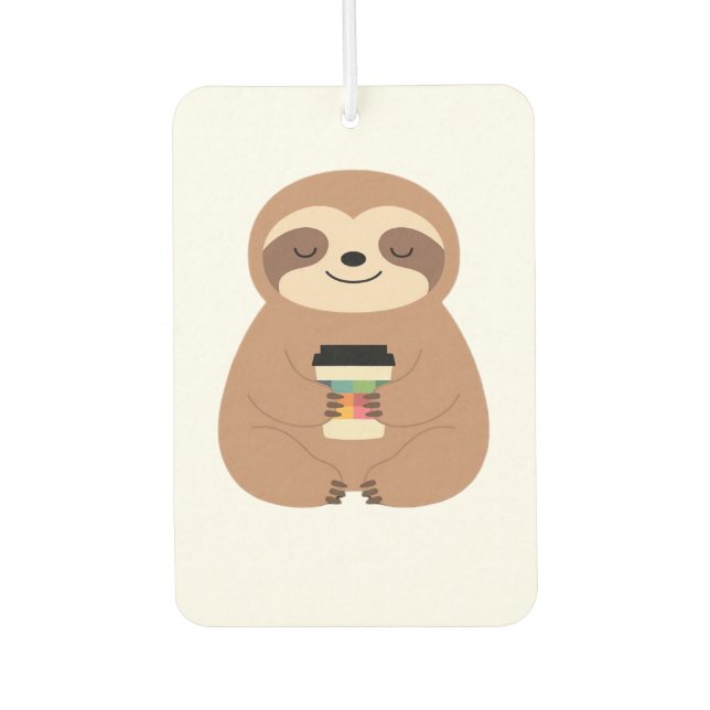 Sloth Coffee Time Classic T-Shirt Air Freshener (Front)