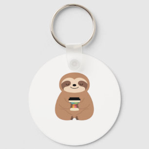 Sloth Coffee Time Classic T-Shirt Keychain