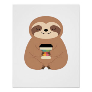 Sloth Coffee Time Classic T-Shirt Poster