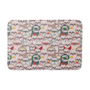 Sloth Comic Pattern Bath Mat