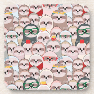 Sloth Comic Pattern Coaster