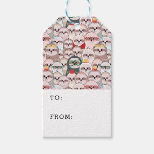 Sloth Comic Pattern Gift Tags