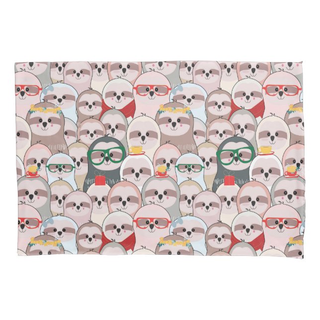 Sloth Comic Pattern Pillowcase (Front-Left)