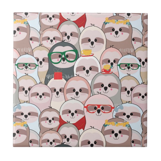 Sloth Comic Pattern Tile (Front)