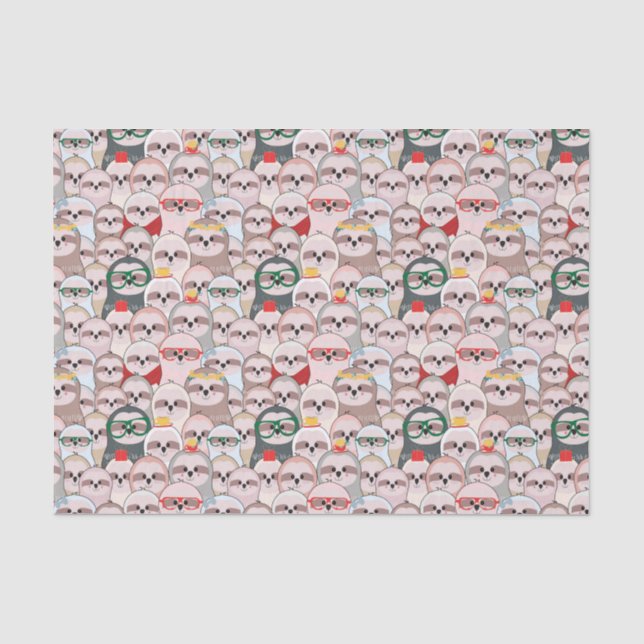 Sloth Comic Pattern Tissue Paper (Front)