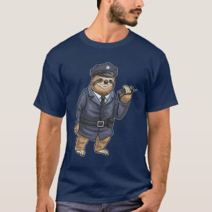 Sloth Cop Microphone Police T-Shirt