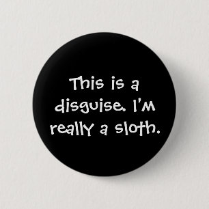 Sloth Costume 2 Inch Round Button