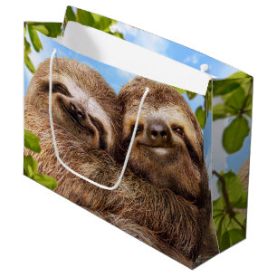Sloth Couple Large Gift Bag