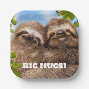 Sloth Couple Paper Plate